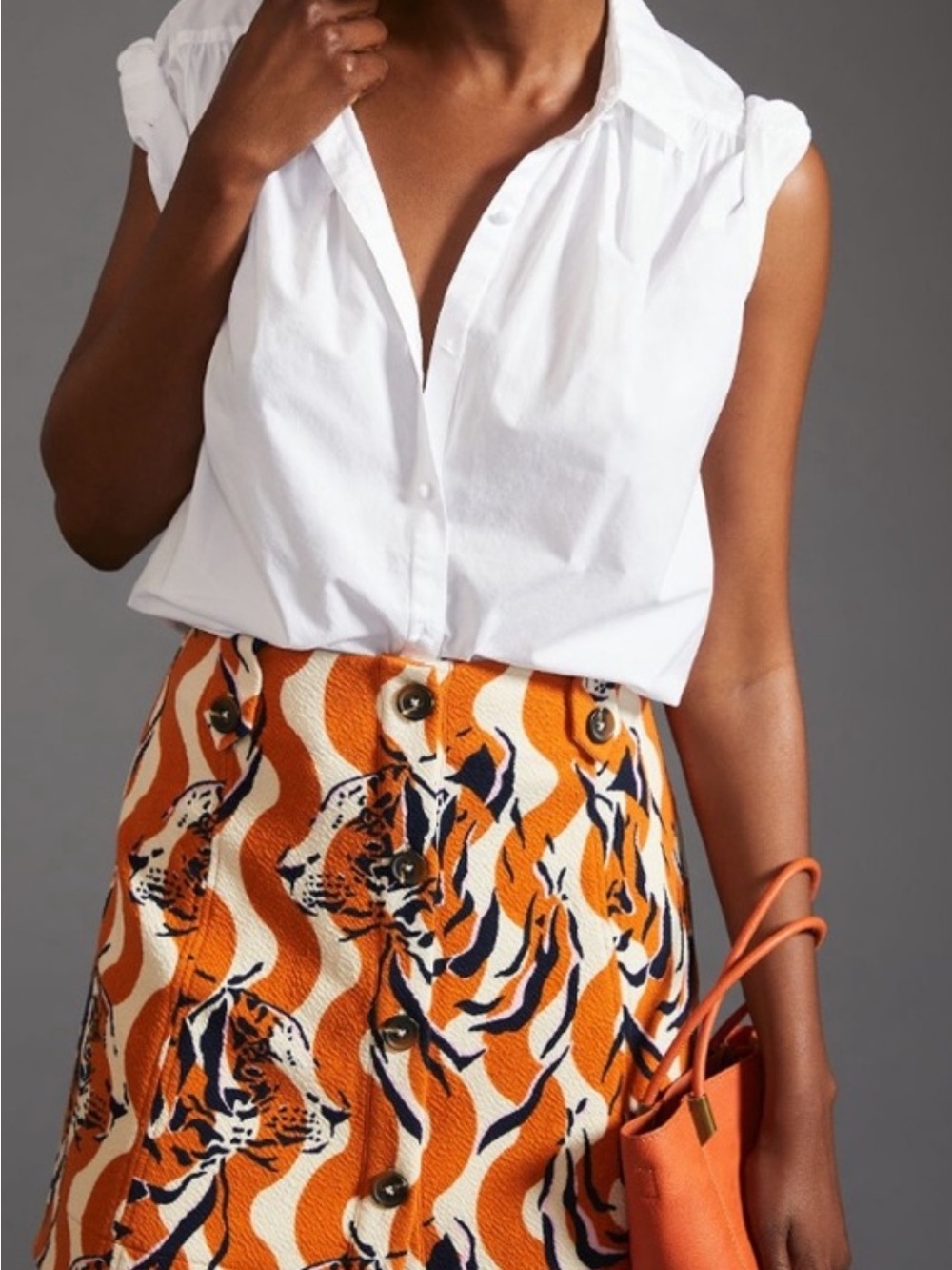 Maeve by anthropology, A line Tiger print skirt